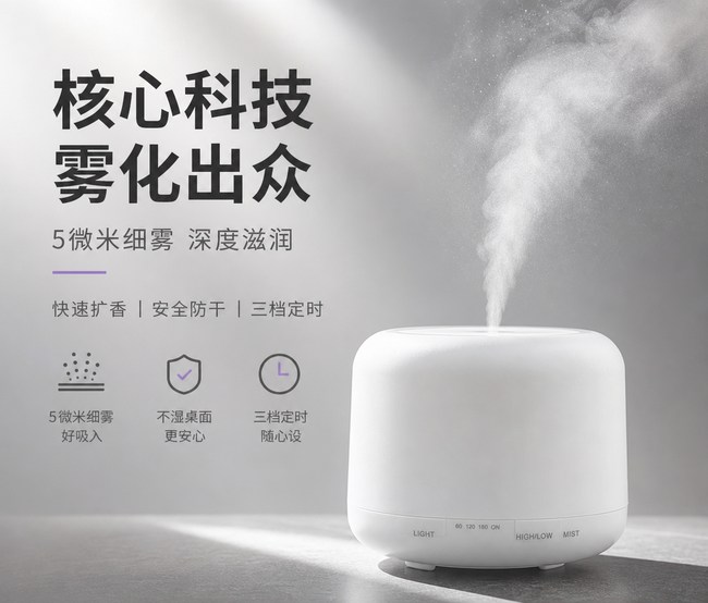 镇江卧室超声波香薰加湿器推荐哪家？MistAirHome爆款热销
