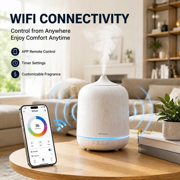 WiFi联网智能香薰机中山渠道实拍 WiFi联网智能香薰机实拍 — 中山家居渠道在售的WiFi联网APP远程控制超声波静音智能香薰机