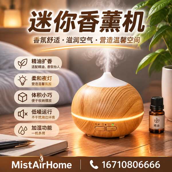 绵阳桌面办公迷你香薰机 绵阳 桌面迷你香薰机产品实拍 — 迷你香薰场景