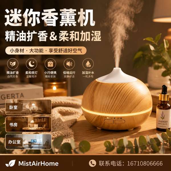 绵阳超静音冷喷迷你香薰机 绵阳 静音迷你香薰机产品实拍 — 迷你香薰场景