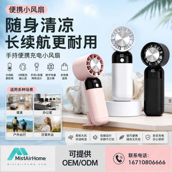 蚌埠便携手持小风扇 蚌埠便携小风扇产品实拍 — 便携小风扇场景