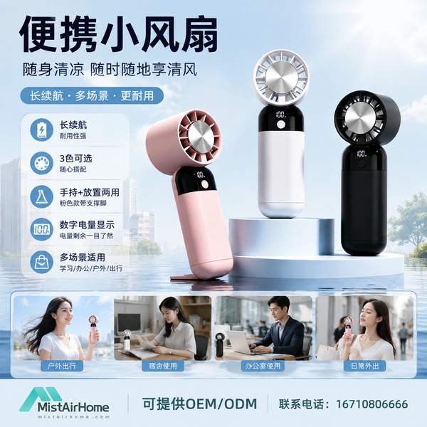 手持小风扇实拍 — 西安渠道在售的静音大风量便携机型