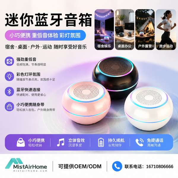 奥地利重低音蓝牙音响 奥地利重低音蓝牙音响产品实拍 — 迷你蓝牙音响产品场景