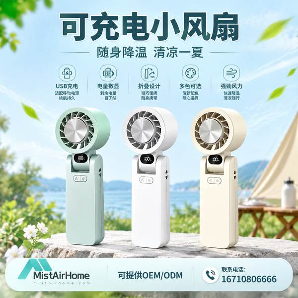 折叠充电风扇柳州实景 - 柳州折叠充电风扇：海外分销商提货柜启程发往合作港口