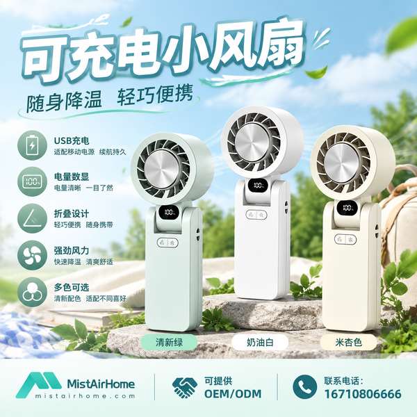 武汉TikTok电商卖家对接折叠伸缩小风扇源头厂家现场 — 充电风扇出口合作