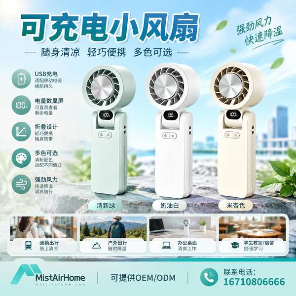自贡四川出口可充电小风扇哪家好？OEM贴牌外贸方案与厂家直供指南