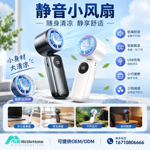 自贡四川静音手持小风扇哪家好？低噪便携出行方案与厂家直供指南