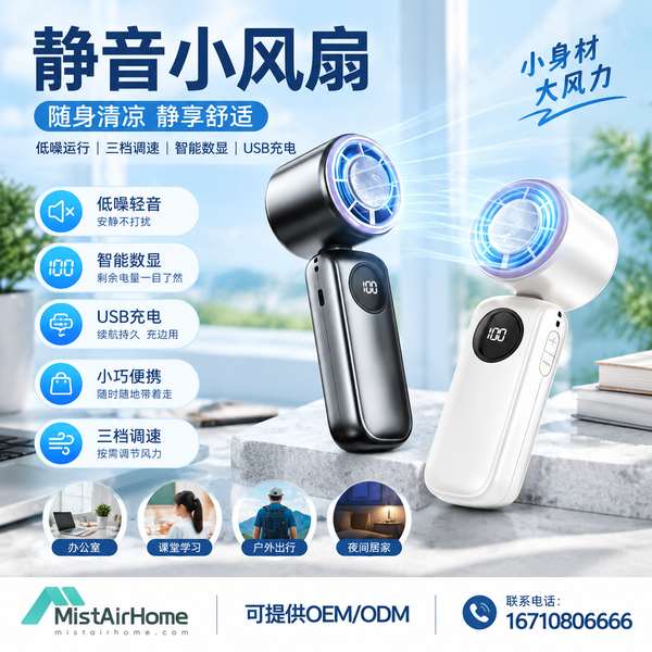 珠海广东出口静音小风扇哪家好？OEM外贸出海方案与厂家直供指南