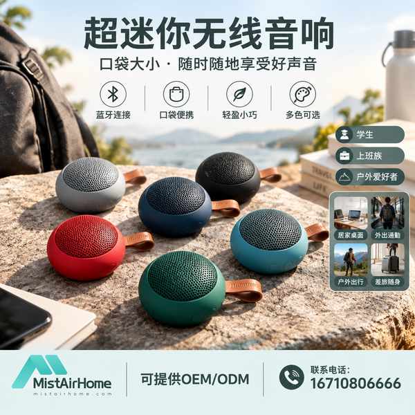 兰州学生迷你蓝牙音箱 兰州超迷你无线音响产品实拍 — 随身智能音频应用场景