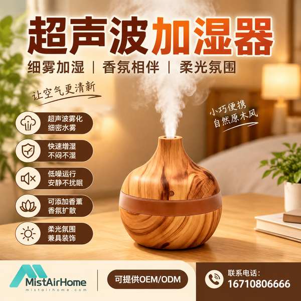 开封母婴超声波加湿器 开封超声波加湿器产品实拍 — 健康家电应用场景