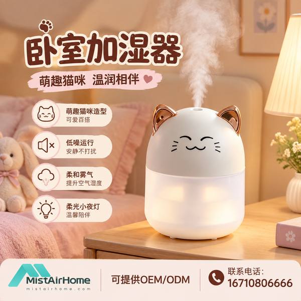 兰州卧室香薰加湿器 兰州卧室加湿器产品实拍 — 健康家电应用场景