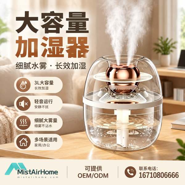 石嘴山大雾量加湿器 石嘴山大容量加湿器产品实拍 — 全屋加湿应用场景