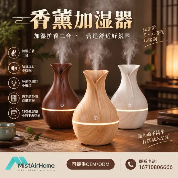 天水甘肃香薰加湿器哪家好？加湿香薰二合一设计方案与厂家直供指南